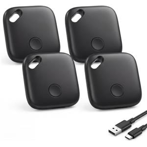 DEEBYCOO Tracker Tag Compatibili con Apple Dov'è (SOLO iOS) 4 peezi | Ricaricabili USB-C Localizzatori, Bluetooth Trova Oggetti, Localizzatore Tracker per Chiavi, Bagagli, Valigia, Zaini