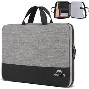 MATEIN Custodia PC con Maniglia, Borsa Leggera Apertura a 180° | Borsa Laptop con Tasche per Accessori, Resistente all'Acqua e Antiurto, Adatta per HP Lenovo MacBook Dell ASUS Acer