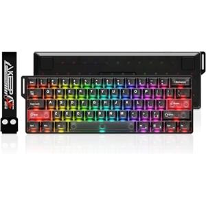 DAREU COOL60 tastiera gaming magnetica 8K Hz Rapid Trigger, tastiera cablata al 60% con tasti trasparenti, 15 modalità RGB, precisione RT di 0,01 mm, azionamento regolabile, per PC/Mac (nera)