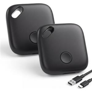 DEEBYCOO Tracker Tag Compatibili con Apple Dov'è (SOLO iOS) 2 peezi | Ricaricabili USB-C Localizzatori, Bluetooth Trova Oggetti, Localizzatore Tracker per Chiavi, Bagagli, Valigia, Zaini