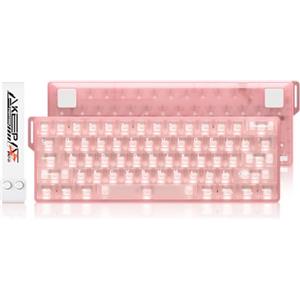 DAREU COOL60 rosa tastiera gaming 8K Hz Rapid Trigger, tastiera cablata al 60% con tasti trasparenti, 15 modalità RGB, precisione RT di 0,01 mm, azionamento regolabile, per PC/Mac (rosa)