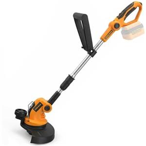 TOOLMAK Tagliabordi con Batteria 20V, Decespugliatore Elettrico | 2-in-1, Diametro Taglio 26 cm, Testa Girevole 90°, Manico Regolabile (Batteria Esclusa)
