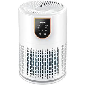Aircillin Purificatore d'Aria Con Filtro Hepa da 5 Stadi, 45m², 25dB | 3 Velocità, Purificatore Aria Rimuove il 99,97% di Polvere, Polline, Fumo, con Funzione Diffusore di Aromi e Timer