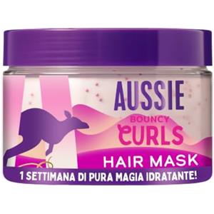Aussie Bouncy Curls Maschera per Capelli Ricci 500ml per Districare | Nutre e Idrata in Profondità Capelli Mossi e Ricci, con Oli di Jojoba, Cocco e Macadamia, Formula Vegana e Cruelty-Free