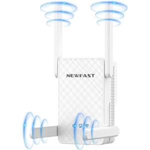 NEWFAST 3000Mbps Ripetitore WiFi Potente per Casa, Wi-Fi6 WiFi Extender | Dual Band 2.4G/5GHz con 4 * 5dBi Antenne, Porta Gigabit Ethernet, WPS Funzione, Supporta Modalità Ripetitore/Router/AP