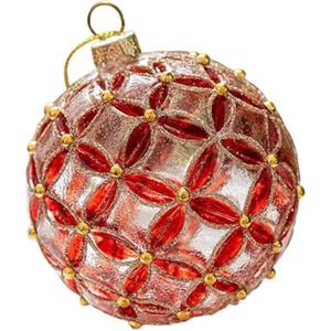 Durashmall 4 decorazioni natalizie in vetro trasparente da 8 cm, palline trasparenti da appendere per albero di Natale, matrimoni, feste o decorazioni da tavolo, grandi palline decorative rotonde per