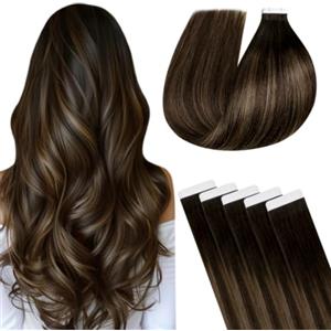 Hetto Extension Capelli Veri Biadesivo per Una Posa Discreta 20pz #2/8/2 | Punte più corpose, Castano scuro espresso balayage, Struttura piatta nella zona adesiva, Lavoro e quotidianità, 30cm 30g