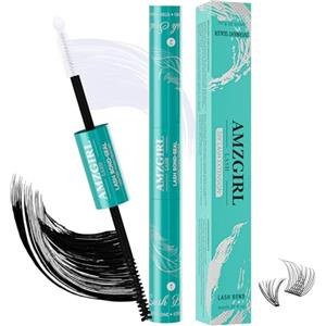 AMZGIRL LASH Lash Bond and Seal Colla House of Lash Cluster Mascara Wall Glue 12ml Lunga durata 72 ore Nero Ciglia Cluster Colla + Eyelash Seal 2 in 1 (Yumao)