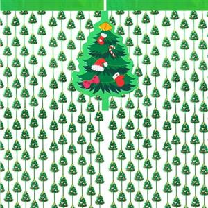 G2PLUS Tende Festa Natalizie,Verde Tende per Feste di Albero di Natale | 2PCS Orpelli e Festoni Frange,1x2 m per Natale,Decorazioni Natalizie e Feste