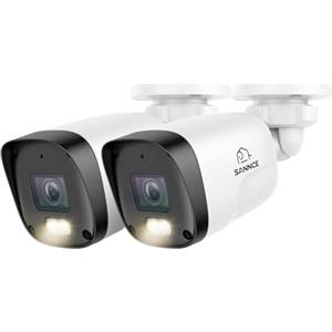 SANNCE 2×3MP Telecamera da Esterno PoE IP, Rilevamento Movimento | 2K Telecamere CCTV per Interno, con Audio, Visione Notturna, IP67 Videocamera Sorveglianza, Funzionamento non Indipendente