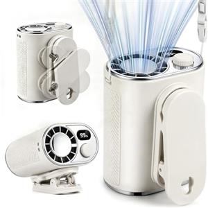 WHATOOK Ventilatore da cintura a batteria, 100 livelli, 4 in 1, portatile con clip