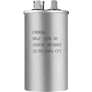 Guozhengpeng 1× CBB65 80UF 450V Condensatore di avviamento per compressore di condizionatore d'aria, adatto per condensatore a pompa di calore - motore di azionamento e ventola.