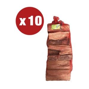 Serholz Promo 10 sacchi con rete legna faggio da ardere - 150 kg pari a 220 dm3 all'origine
