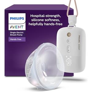 AVENT Philips Avent tiralatte elettrico singolo a mani libere, con motore di qualità ospedaliera, che imita il ritmo di suzione del bambino, estrazione fino a 85 volte al min, SCF531/11