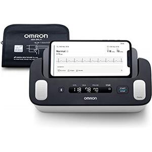 OMRON Complete misuratore di pressione arteriosa e Elettrocardiogramma | Misuratore di pressione e ECG con rilevamento dell'AFIB, Elettrocardiogramma con connessione Bluetooth