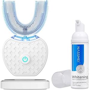 Wjxhz Spazzolino ad Ultrasuoni, 360° Spazzolino Automatico, Elettrico Spazzolino per Sbiancamento dei Denti con Timer
