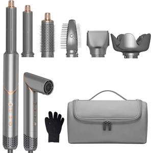 OKWRAP Air Styler 6 In 1 Spazzola Asciugacapelli 110000RPM Arricciacapelli | Asciugacapelli Ionico Arricciacapelli Automatico Spazzola Per Capelli Crea Con Facilità Capelli Lisci Ricci o Voluminosi