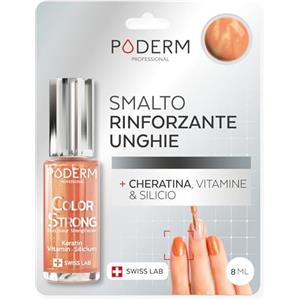 PODERM Smalto Rinforzante Unghie - Sunkissed | Ripara e Rinforza le Unghie Danneggiate e Indebolite da Smalti Semipermanenti | Biotina, Silicio e Cheratina | Sviluppato da un Podologo in Svizzera