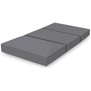 Amazon Basics Materasso pieghevole per ospiti 120 x 195 x 10 cm in memory foam, Medio, Grigio