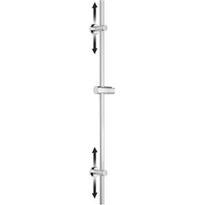 Görbach Colonna Doccia Acciaio Inox senza Miscelatore, Asta doccia 100 cm flessibile supporto da parete regolabile da 30-94 cm, adatto per fori esistenti, Cromo