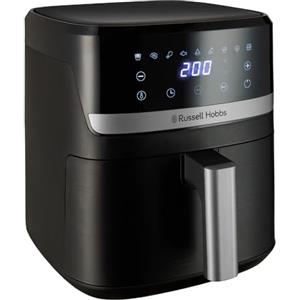 Russell Hobbs Friggitrice ad Aria, 5,5 L, Rapid Air, 9 Funzioni, Nero | Lavastoviglie OK, Ceramica Antiaderente e No BPA, Schermo Touch, Frittura Senza Olio, Griglia, Cottura al Forno e Arrosto