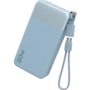 NOBIS Power Bank 20000mAh 90W Caricatore Portatile per Laptop | Powerbank con Ricarica Rapida Cavo C-C Staccabile Display Digitale e 4 Porte (2 USB-C + 2 USB-A) per iPhone Android e Tablets