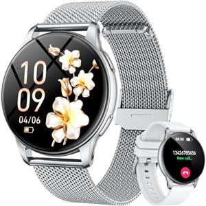 Doomixs Orologio Smartwatch Donna con Chiamate Bluetooth: 1.32" AMOLED Smart Watch da Cardiofrequenzimetro Pressione Sanguigna Sonno Sport Contapassi Impermeabile IP68 Fitness Watches per IOS e Android