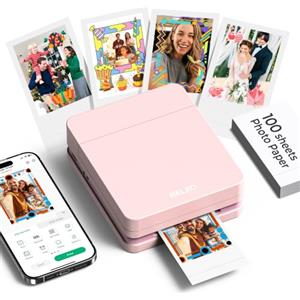 Nelko PP01 Stampante Fotografica Portatile, 100 Fogli Inclusi, Rosa | Connessione Bluetooth per Smartphone, Stampa A Colori Ad Alta Risoluzione per Album, Diari, Viaggi e Progetti Creativi
