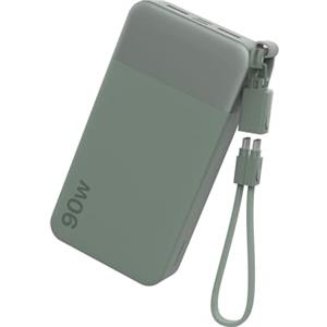 NOBIS Power Bank 20000mAh 90W Caricatore Portatile per Laptop | Powerbank con Ricarica Rapida Cavo C-C Staccabile Display Digitale e 4 Porte (2 USB-C + 2 USB-A) per iPhone Android e Tablets