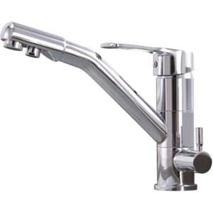 Zeffrary Rubinetto da cucina a 3 vie,Rubinetto per Cucina a Girevole a 360°,Miscelatore per Lavello Con Beccuccio Flessibile,G3/8 Pollici (Cromo)