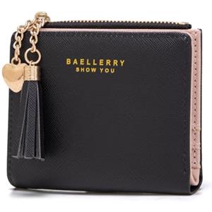 CHAOFANXI Portafoglio Donna Borsetta Portamonete Sottile Pochette Piccolo Portafogli in Pelle Squisita PU con Cerniera e chiusura a Scatto Scomparti per Carte Multipli, Nero
