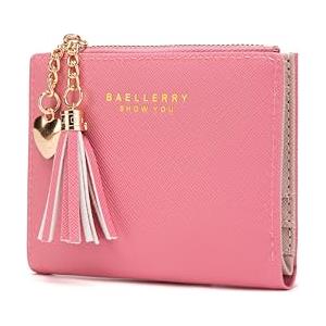 CHAOFANXI Portafoglio Donna Borsetta Portamonete Sottile Pochette Piccolo Portafogli in Pelle Squisita PU con Cerniera e chiusura a Scatto Scomparti per Carte Multipli, Fucsia
