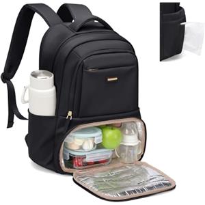 GOLF SUPAGS Zaino Pranzo Termico, Zainos Porta PC 16 Pollici, Zainos Pranzo con Scomparto Pranzo Isolato, per Viaggio Scuola Lavoro Picnic (Nero)