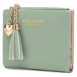 CHAOFANXI Portafoglio Donna Borsetta Portamonete Sottile Pochette Piccolo Portafogli in Pelle Squisita PU con Cerniera e chiusura a Scatto Scomparti per Carte Multipli, Verde