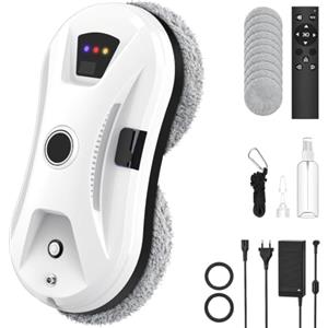 Jezzful Roboclean Clevio Lavavetri,Clevio Robot Lavavetri 2026 | Pulizia Automatica Sistema Di Aspirazione Rilevamento Bordi Telecomando Adatto Per Vetri Specchi e Piastrelle