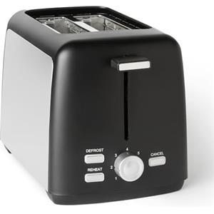 Amazon Basics Tostapane 2 Fette con 7 Livelli di Doratura e Vassoio Raccogli Briciole Estraibile, Slot Extra Larghi, 800W, Nero