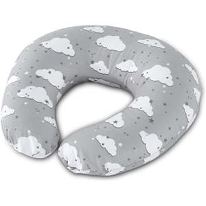 TOPCHANCES Cuscino Per Allattamento,Cuscino Gravidanza Multiuso Con Rivestimento In Cotone100% Cuscino Per Per L'allattamento Al Seno A Forma Di U,Cuscino Neonato Lavabile(Nuvole E Stelle)