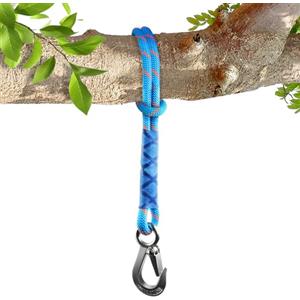 Vicloon Corda per Altalena, 120 cm Corda Altalena con Gancio Resistente, Contiene Fino a 200 kg, Set di Fissaggio per Campeggio All'Aperto, Amaca, Altalene, Blu