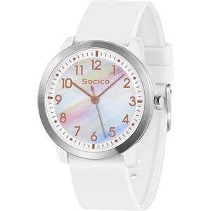 SOCICO Analogico Orologio Impermeabile 50M per Bambini e Ragazze 8-18 anni | Quadrante chiaro, cinturino morbido in silicone. Resistente per scuola e sport. Leggero, stile e autonomia garantiti