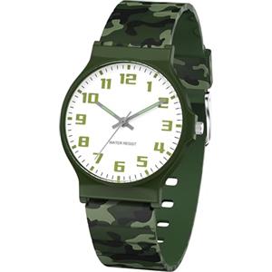 SOCICO Orologio analogico sportivo impermeabile 30m per bambini 5-15 anni | Fascia leggera per scuola e svago, antiurto, quadrante chiaro, sicuro per le attività quotidiane dei bambini
