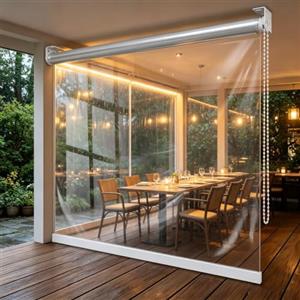 pingping1991 40x60cm Tende a Rullo Trasparenti in PVC per Esterni,Protezione Laterale | Tenda Esterna Antipioggia Rullo a catenella Tapparella Avvolgibile Trasparente antivento Cortina per Giardino Balcone gazebo