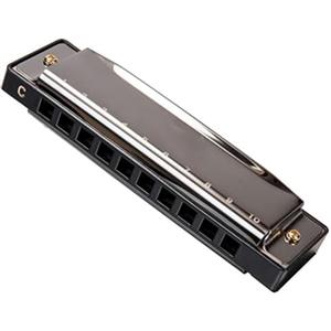 HERCHR Armonica a Bocca a 10 Fori per Principianti, Armonica Chiave di C a Canna di Rame Base in Acciaio Inossidabile Organetto a Bocca Portatile Piccolo Strumento a Fiato