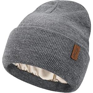 Bequemer Laden Invernale Termici Donna Berretto Cappello Raso Foderato | Donna Invernale Termici Maglia Cappelli Berretti con Fodera in Satin Sintetico per Sci Corsa Bici Regalo Donna