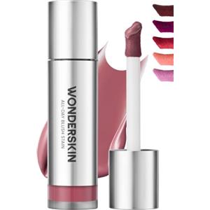 Wonderskin Liquid Blush Stain - Tinta labbra e guance anti-sbavature | Colorete liquido intransferibile tono tortora rosato, con colore leggero e modulabile che dura tutto il giorno
