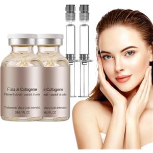 Cutiolly Biochroma Siero Coreano,Siero Coreano,Biochroma Sieros Coreanos Effetto Lifting Dalla Prima Applicazione,Sieros Con Peptidi Di Seta e Collagene,Idratare e Ridurre le Rughe,2pc,30ml
