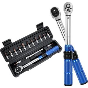 ZAKVOP Set di chiavi dinamometriche da 15 pezzi, 2-24 Nm, con custodia, precisione di errore ± 3%, cricchetto reversibile a 72 denti, con 12 punte, strumento di precisione da 1/4 con asta di prolunga da 100