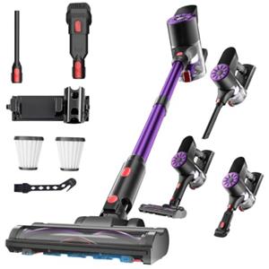 reffmov Aspirapolvere Senza Fili,500W/45 Kpa/45 Mins Scopa Elettrica Senza Fili,Anti-Groviglio,Supporto Mural ricaricabile,2 Filtri,6-IN-1 Aspirapolvere Senza Fili Potente Per Pavimenti/Tappeti/Peli Animali
