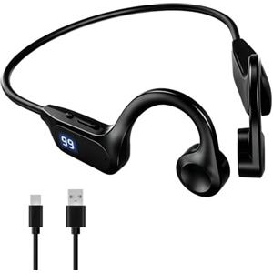 Veridius Cuffie conduzione Ossea Bluetooth 6.0 Sport IPX5 con HD Micro | Auricolare impermeabile Nuoto Open Ear Auricolare Lettore MP3 Chiaro Chiaro Chiama USB C per Jogging Corsa Bicicletta Fitness