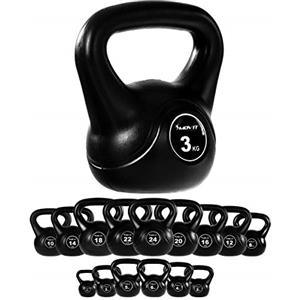 MOVIT® Kettlebell 1-20 kg, Plastica Salvapavimento, Ergonomico, Base Piatta | 9 Pesi a Scelta, Indicazione kg Visibile, Protezione Pavimento; Peso con Maniglia per Fitness, Ginnastica e Allenamento