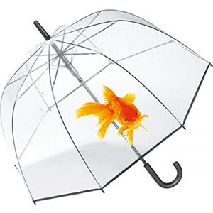 happy rain Ombrello automatico a campana trasparente pesce rosso, trasparente, 90 cm, Playful